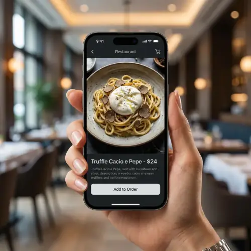 Menu visuel sur smartphone