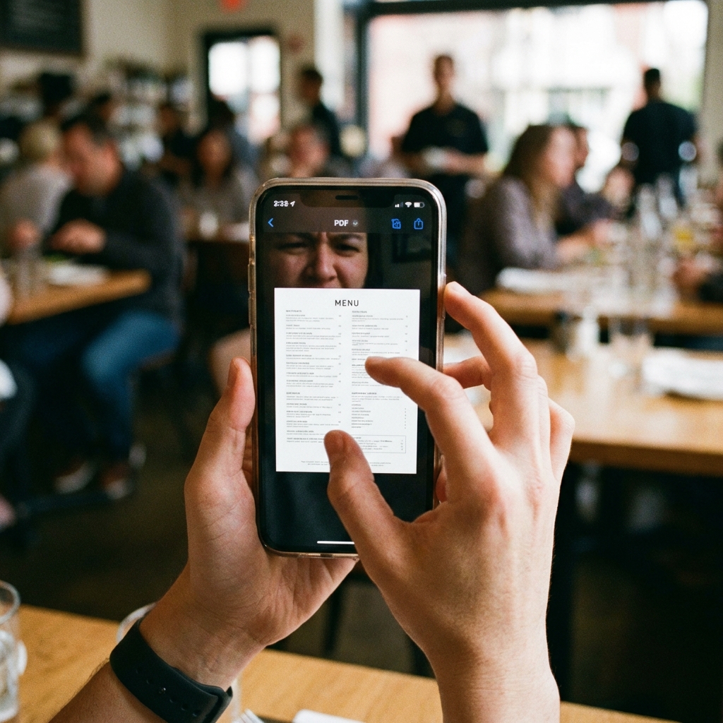 La frustración del usuario haciendo pinch-to-zoom en un menú PDF